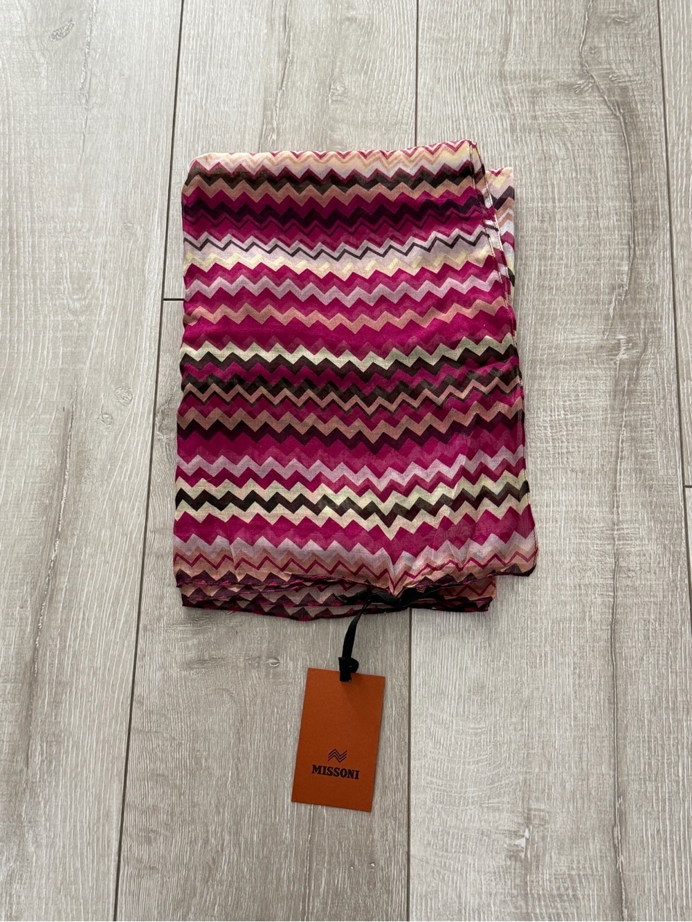 Missoni Fuchsia Chevron Silk modal blend Scarf multicolor oversized